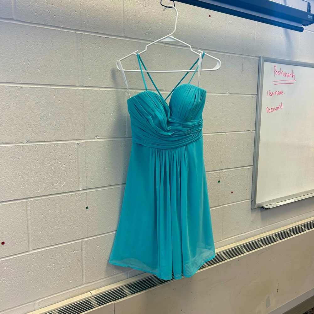 Bill Levkoff dress, short, robins egg blue